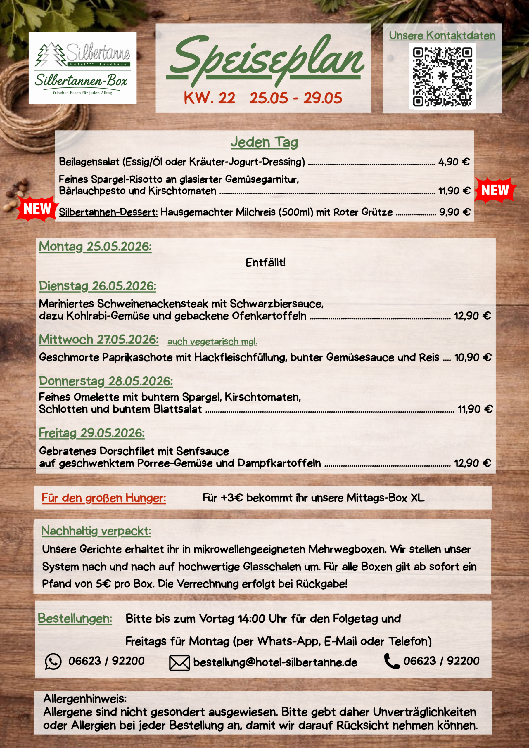 Speiseplan KW 22